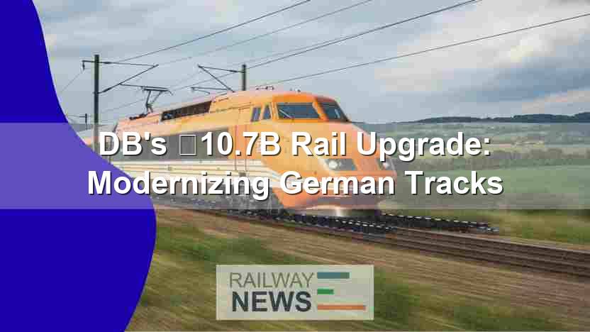 DB’s €10.7B Rail Upgrade: Modernizing German Tracks