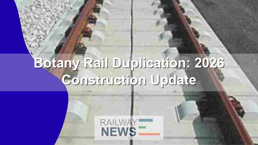 Botany Rail Duplication: 2026 Construction Update